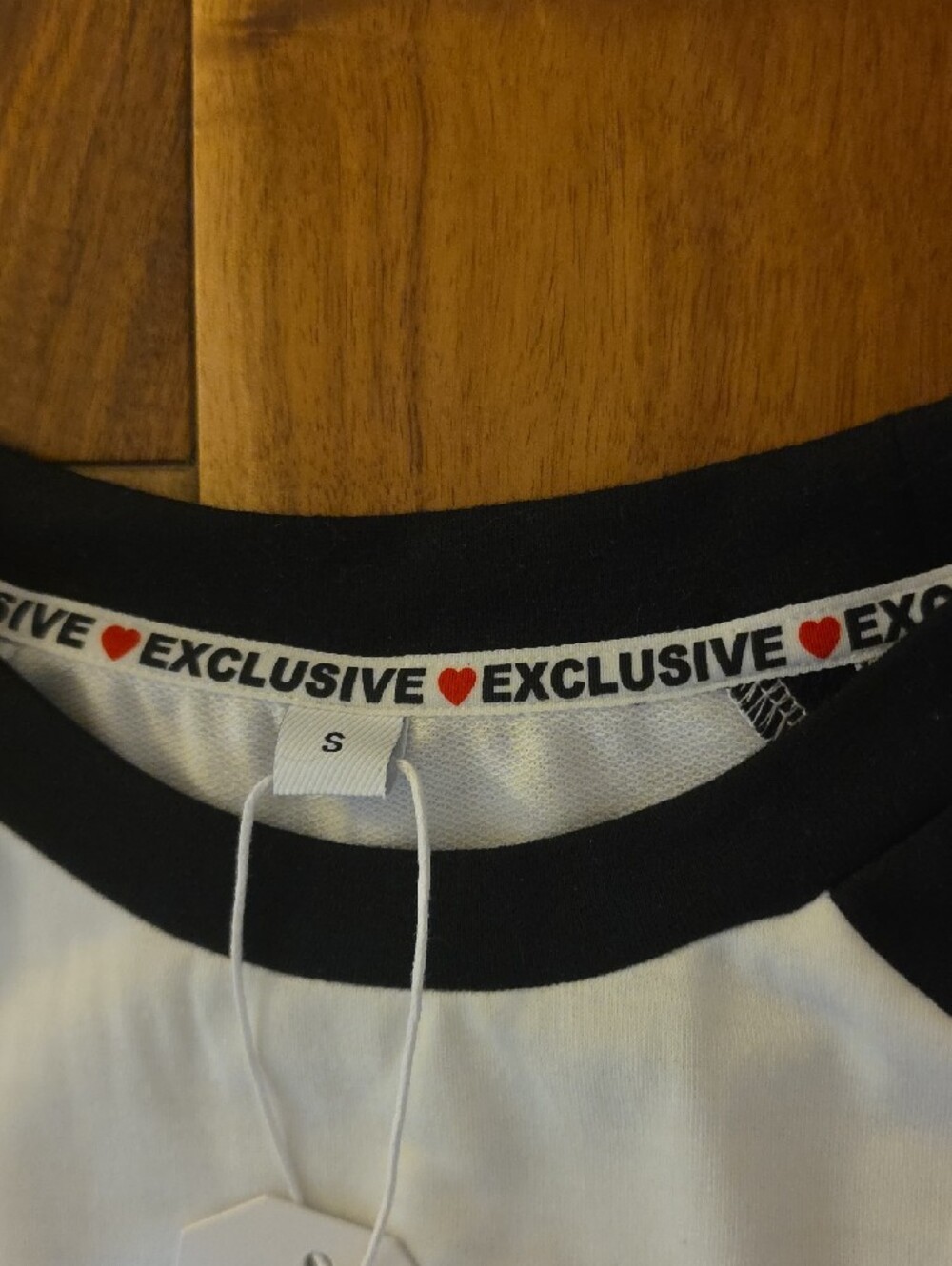 Women's Long-Sleeve Raglan Tee in White and Black - Picture 3 of 4